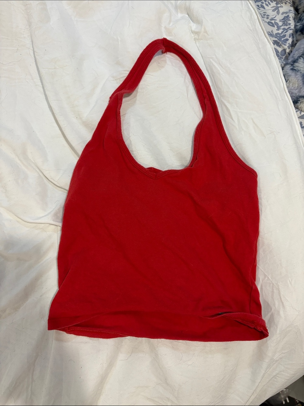 Hollister Red Ribbed Halter Tank